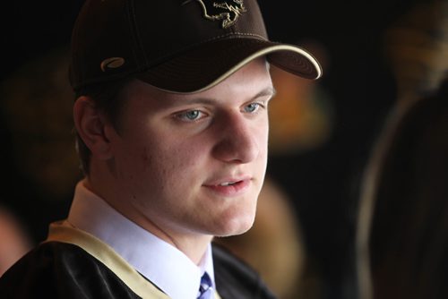 RUTH BONNEVILLE / WINNIPEG FREE PRESS

Seventeen-year-old Cole Adamson talks with the media after signing with the  Manitoba Bisons football team as a defensive player at press conference at Smitty's Restaurant Thursday.  

See Mike Sawatsky's story.




Feb 23, 2017
