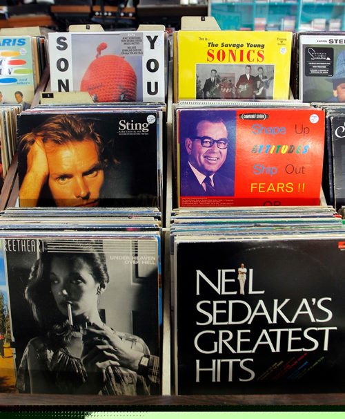 BORIS MINKEVICH / WINNIPEG FREE PRESS
Various photos of old records in the Sound Exchange at 557 Portage Ave. FOR SANDERSON INTERSECTION STORY. February 24, 2017