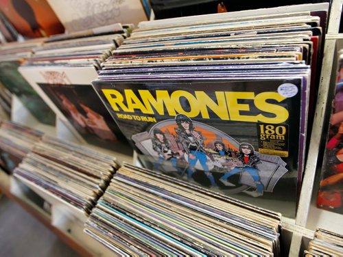 BORIS MINKEVICH / WINNIPEG FREE PRESS
Various photos of old records in the Sound Exchange at 557 Portage Ave. FOR SANDERSON INTERSECTION STORY. February 24, 2017