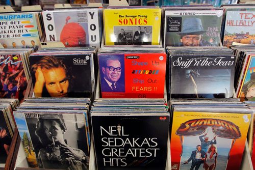 BORIS MINKEVICH / WINNIPEG FREE PRESS
Various photos of old records in the Sound Exchange at 557 Portage Ave. FOR SANDERSON INTERSECTION STORY. February 24, 2017