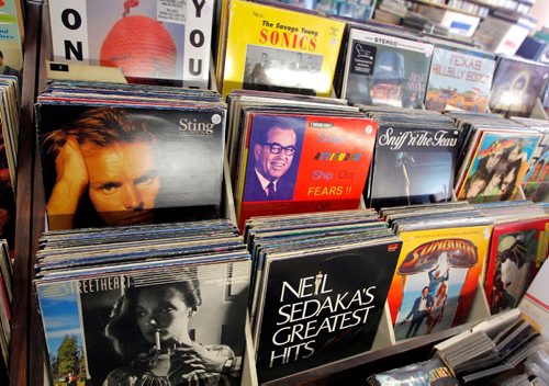 BORIS MINKEVICH / WINNIPEG FREE PRESS
Various photos of old records in the Sound Exchange at 557 Portage Ave. FOR SANDERSON INTERSECTION STORY. February 24, 2017