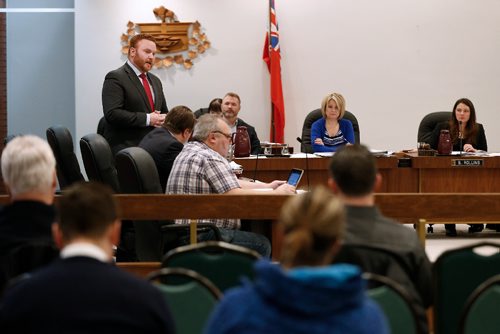 JOHN WOODS / WINNIPEG FREE PRESS
Chris Broughton, vice chair of the Winnipeg School board, speaks at a Winnipeg School Division draft budget public forum  Monday, February 27, 2017.