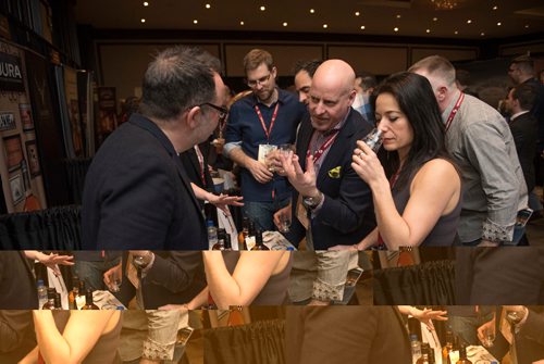 DAVID LIPNOWSKI / WINNIPEG FREE PRESS

Margaret Cunha and Kerry Wolfe speak with Gary McLoughlin of Glendalough during the 2017 Winnipeg Whiskey Festival Friday March 3, 2017 at the Fairmont Hotel.