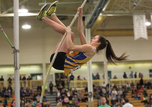 RUTH BONNEVILLE / WINNIPEG FREE PRESS

Jacinta Bumphrey makes her way over the bar while competing in pole vaulting at the 36th Annual Boeing Classic Indoor Track & Field Championships at Max Bell Saturday. 


  March 04, 2017