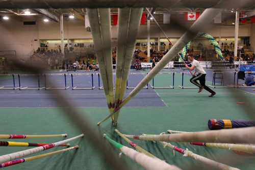 RUTH BONNEVILLE / WINNIPEG FREE PRESS

A pole vaulter practices just prior to competing  at the 36th Annual Boeing Classic Indoor Track & Field Championships at Max Bell Saturday. 



  March 04, 2017