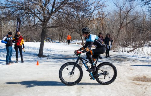 MIKE DEAL / WINNIPEG FREE PRESS
Timothy Frykoda takes part in the 17th annual Ice Bike race held at FortWhyte Alive.
170305 - Sunday, March 05, 2017.