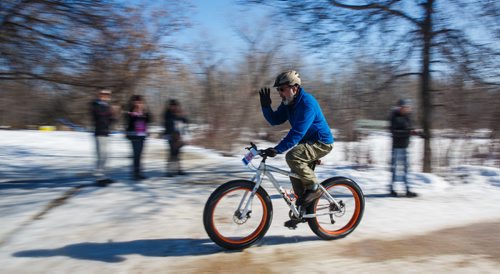 MIKE DEAL / WINNIPEG FREE PRESS
Marc Granger takes part in the 17th annual Ice Bike race held at FortWhyte Alive.
170305 - Sunday, March 05, 2017.