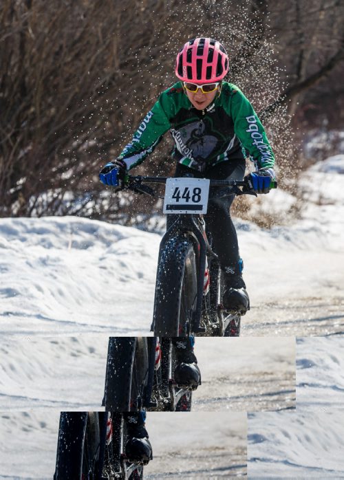 MIKE DEAL / WINNIPEG FREE PRESS
Nathan Man takes part in the 17th annual Ice Bike race held at FortWhyte Alive.
170305 - Sunday, March 05, 2017.