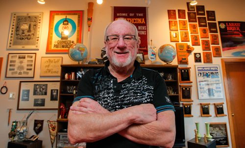 BORIS MINKEVICH / WINNIPEG FREE PRESS
SPORTS - Orest Meleschuk, winner of the 1972 Brier, poses for a photo in his home in Selkirk, MB. JASON BELL STORY March 6, 2017 170306