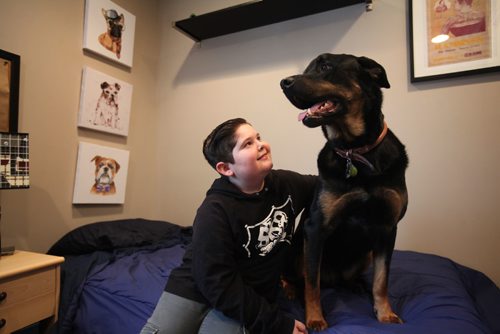 RUTH BONNEVILLE / WINNIPEG FREE PRESS

Juvenile arthritis column in advance of the Faces of Childhood Arthritis Luncheon.  
Nine-year-old Conor Rudge misses playing outside after  being diagnosed with juvenile arthritis last spring.  There have been weeks where he has spent more time getting tests and at home in pain than in school.  Photo of Conor  hanging out with his dog Jake in his bedroom. 
Photos of Conor at home with his mom, Nicole Barry  and of him checking his own blood pressure and temperature.  

See Jen Zoratti's story.  

  March 07, 2017