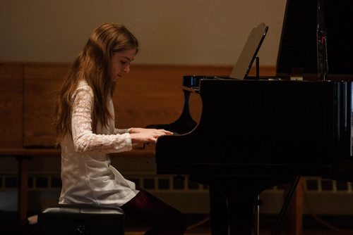 MIKE DEAL / WINNIPEG FREE PRESS
Kaitlyn Joyal performs in the Piano Solo, Canadian Composers, grade 1 class at Sterling Mennonite Fellowship on Dakota Street during the 99th annual Winnipeg Music Festival which goes until March 19th.
170312 - Sunday, March 12, 2017.