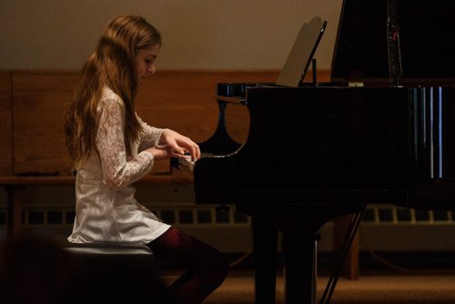 MIKE DEAL / WINNIPEG FREE PRESS
Kaitlyn Joyal performs in the Piano Solo, Canadian Composers, grade 1 class at Sterling Mennonite Fellowship on Dakota Street during the 99th annual Winnipeg Music Festival which goes until March 19th.
170312 - Sunday, March 12, 2017.