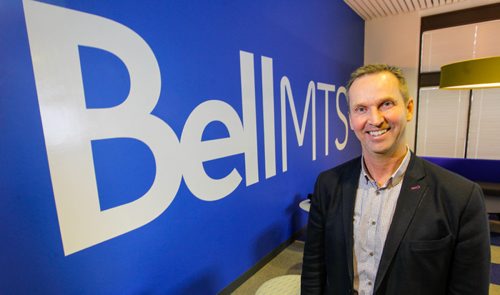 BORIS MINKEVICH / WINNIPEG FREE PRESS
BIZ - Bell MTS new head of the operations Bill McKeen poses for a photo in the lobby of MTS offices at 333 Main Street. March 17, 2017 170317