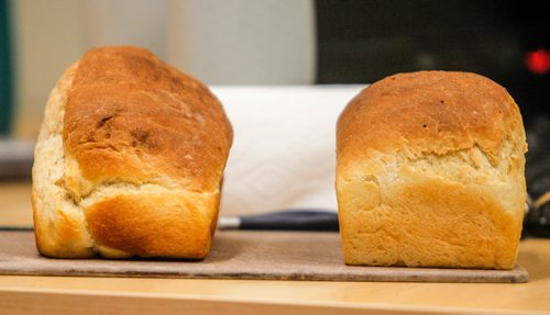 BORIS MINKEVICH / WINNIPEG FREE PRESS
Food front - University of Manitoba prof Sarah Elvins teaches her history of food class in University College. Her students did some cooking demonstrations from old recipe books and shared their findings in there class. Here are two loafs of bread she cooked for the class. ALISON GILLMOR STORY. March 16, 2017 170316