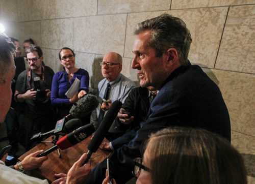 BORIS MINKEVICH / WINNIPEG FREE PRESS
Manitoba provincial budget post scrums at the Leg. Premier Brian Pallister. March 20, 2017 170320