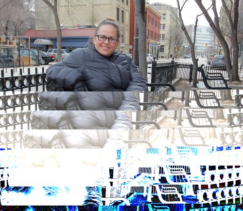 BORIS MINKEVICH / WINNIPEG FREE PRESS
49.8 - Sheena Fougere is the subject of a story about a London bobby recognizing her as a Winnipegger only by her accent. Here she poses near Old Market Square. March 22, 2017 170322