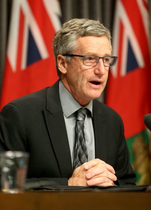 TREVOR HAGAN / WINNIPEG FREE PRESS
Blaine Pedersen, infrastructure minister, at a flood update at the Legislative Building, Friday, March 24, 2017.