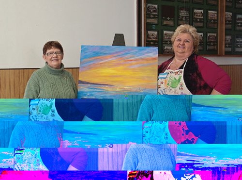 Canstar Community News March 21, 2017 - Gale Galladine (left) and Sandra Artimowich organize the Morse Place artists group. (SHELDON BIRNIE/CANSTAR/THE HERALD)