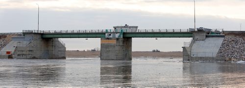 WAYNE GLOWACKI / WINNIPEG FREE PRESS 

The floodway gates at the Red River Floodway control structure south of the city are scheduled to be raised Friday. March 31  2017
