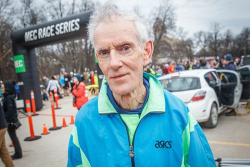 MIKE DEAL / WINNIPEG FREE PRESS
Leon Clegg, 70, will be inducted into the Manitoba Runners Association Hall of Fame. Ran in the MEC 10km race Sunday morning at Assiniboine Park.
170402 - Sunday, April 02, 2017.