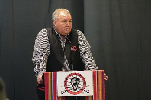 Canstar Community News David Chartrand, presinde of the Manitoba Metis Federation, announced an annual $10,000 funding for the North End Hockey Program on Mar. 23, 2017.