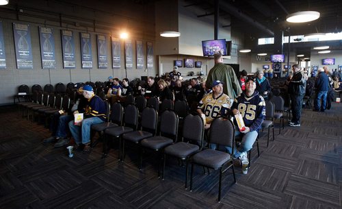 PHIL HOSSACK / WINNIPEG FREE PRESS  -  Bomber fan faithful and alumni gathered at Investors Group Field Wednesday evening to hear a report from team leadership. See story?   -  April 4, 2017