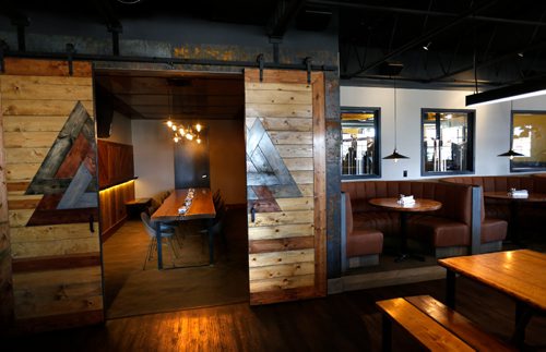 WAYNE GLOWACKI / WINNIPEG FREE PRESS

At left is the VIP room for private functions and at right the brewery can be seen through the windows by the booths in Brazen Hall on Pembina Hwy. Ben MacPhee-Sigurdson story    April 6     2017