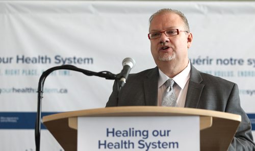 RUTH / BONNEVILLE WINNIPEG FREE PRESS

Kelvin Goertzen, Minister of Health, answers questions from the media during press conference at Asper Cardiac Institute, St. Boniface Hospital Campus Friday morning. 

April 7, 2017