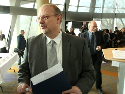 RUTH / BONNEVILLE WINNIPEG FREE PRESS

Kelvin Goertzen, Minister of Health, answers questions from the media after the press conference at Asper Cardiac Institute, St. Boniface Hospital Campus Friday morning. 

April 7, 2017