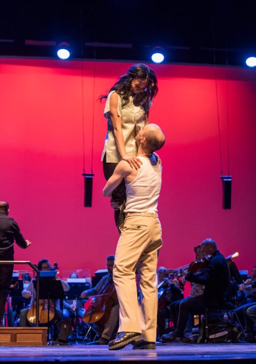 DAVID LIPNOWSKI / WINNIPEG FREE PRESS

Aaron Hutton performs as Lt. Joe Cable alongside Stephanie Sy as Liat during the South Pacific media call Friday, April 7, 2017 at the Centennial Concert Hall.