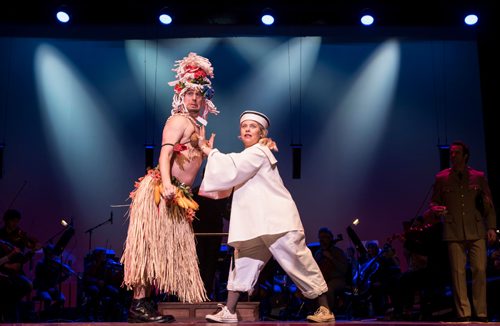 DAVID LIPNOWSKI / WINNIPEG FREE PRESS

Jillian Willems performs as Nellie Forbush alongside Simon Miron as Luther Billis during the South Pacific media call Friday, April 7, 2017 at the Centennial Concert Hall.