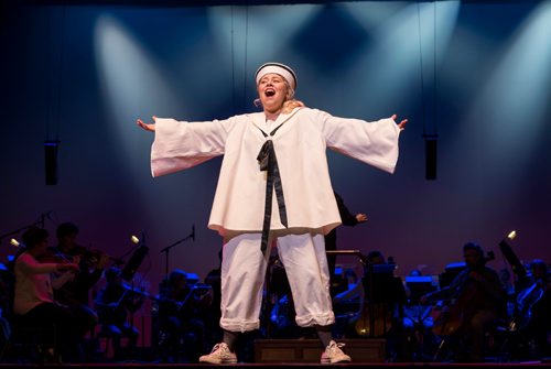DAVID LIPNOWSKI / WINNIPEG FREE PRESS

Jillian Willems performs as Nellie Forbush with the cast of South Pacific perform during a media call Friday, April 7, 2017 at the
Centennial Concert Hall.