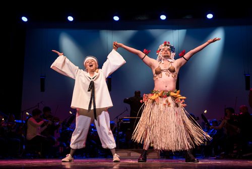 DAVID LIPNOWSKI / WINNIPEG FREE PRESS

Jillian Willems performs as Nellie Forbush alongside Simon Miron as Luther Billis during the South Pacific media call Friday, April 7, 2017 at the Centennial Concert Hall.