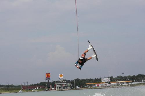 Here is photo of Jess Polley performing a railey trick. He will be competing Sunday at the provincial Wakeboard championships on the red river. handout winnipeg free press