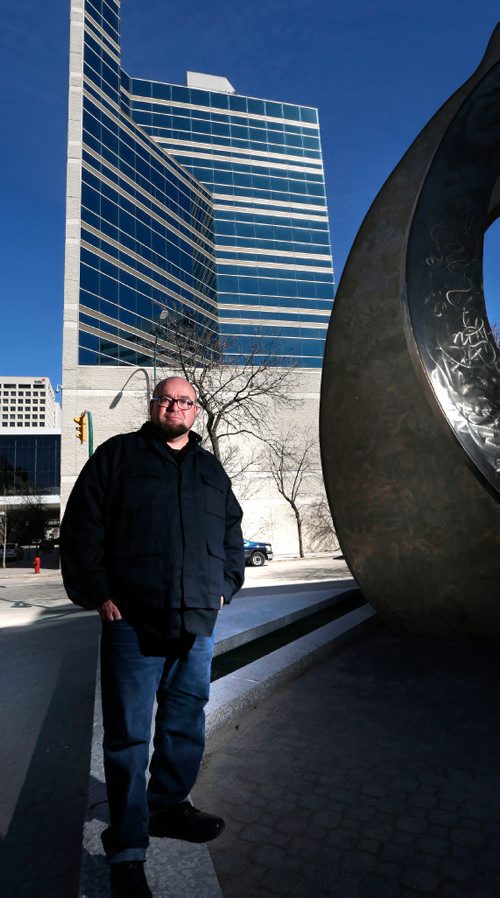 WAYNE GLOWACKI / WINNIPEG FREE PRESS

49.8 A portrait of Free Press columnist Paul Willy Williamson in front of the Winnipeg Remand Centre for story on the 1996 riot at the  Headingley Correctional Institute.     April 10     2017