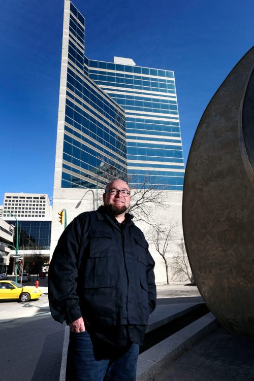 WAYNE GLOWACKI / WINNIPEG FREE PRESS

49.8 A portrait of Free Press columnist Paul Willy Williamson in front of the Winnipeg Remand Centre  for story on the 1996 riot at the  Headingley Correctional Institute.     April 10     2017