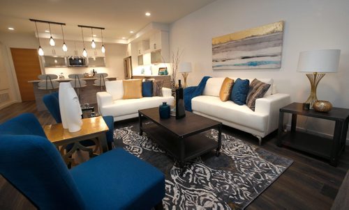 WAYNE GLOWACKI / WINNIPEG FREE PRESS

Homes. The infill condo project at 218 Enfield Crescent in St. Boniface. The livingroom in main floor condo.    Todd Lewys story April 13 2017