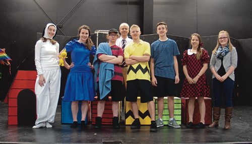 Canstar Community News The cast of Immanuel Christian School's production of "You're a Good Man, Charlie Brown". (SHELDON BIRNIE/CANSTAR/THE HERALD)