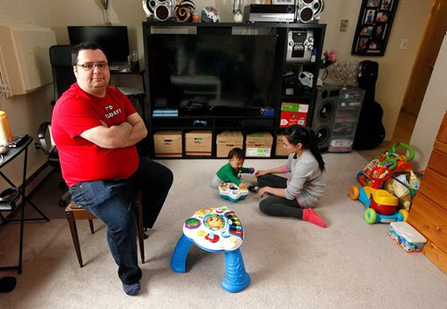PHIL HOSSACK / WINNIPEG FREE PRESS  - Daniel Sabourin, his wife Julia Zhang and son Owen have outgrown their one bedroom apartment and are new home owners taking possesion this summer. See Joel Schlessinger's story.  -  April 18,  2017