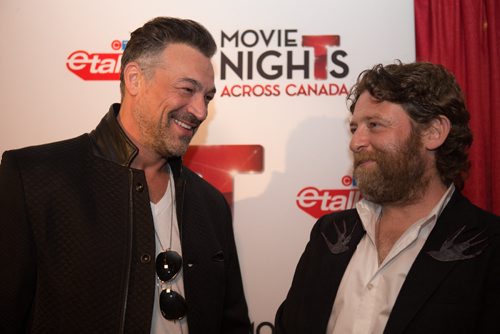 JEN DOERKSEN/WINNIPEG FREE PRESS
Aleks Paunovic and his co-star, Dmitry Chepovesky, on the red carpet for a special screening of Lovesick in celebration of National Canadian Film Day and #Canada150. The screening was held at the Centennial Concert Hall. Wednesday, April 19, 2017.
