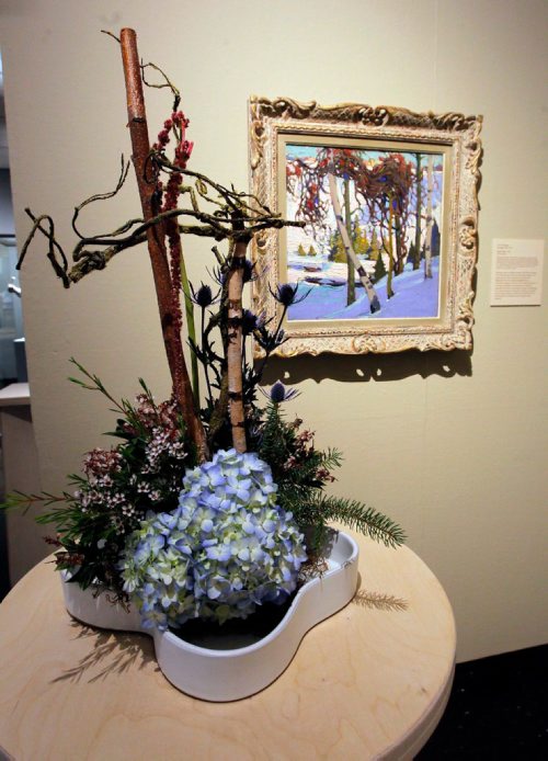 BORIS MINKEVICH / WINNIPEG FREE PRESS
Some of the flower artists works at the Art in Bloom event happening at the Winnipeg Art Gallery. The flower art is created to represent or interpret the art in the galleries. April 20, 2017