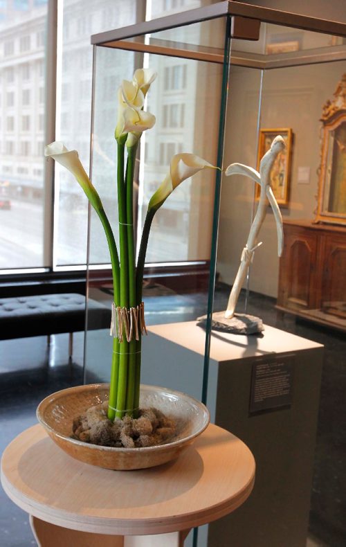BORIS MINKEVICH / WINNIPEG FREE PRESS
Some of the flower artists works at the Art in Bloom event happening at the Winnipeg Art Gallery. The flower art is created to represent or interpret the art in the galleries. April 20, 2017