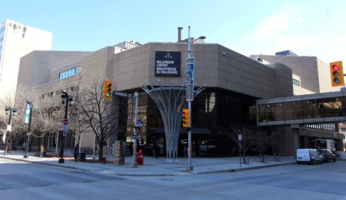 BORIS MINKEVICH / WINNIPEG FREE PRESS
The Millennium Library, 251 Donald Street, is the main branch of the Winnipeg Public Library. It was known as the Centennial Library from 1977 until 2005. (info from Wikipedia). April 21, 2017