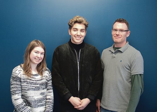 Canstar Community News (From left) Calvin Christian Collegiate students Elaine Ries and Joss Morrisseau are starring in a school production of Tuesdays & Sundays, directed by Lyle Morris, a teacher at the school. (SHELDON BIRNIE/CANSTAR/THE HERALD)
