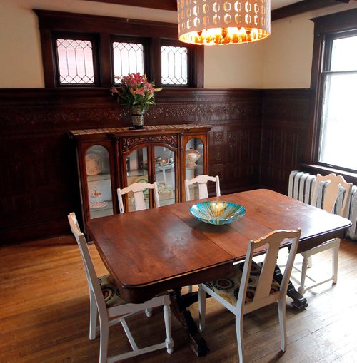 BORIS MINKEVICH / WINNIPEG FREE PRESS
32 Purcell Avenue in Wolseley. Realtor Eric Neumann. Dining room with antique wood finishings. April 25, 2017