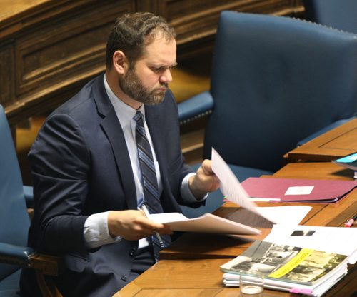 WAYNE GLOWACKI / WINNIPEG FREE PRESS

Matt Wiebe, NDP MLA during the Health Dept. Estimate meeting held in the Manitoba Legislative chambers Tuesday afternoon. Nick Martin / Larry Kusch stories April 25 2017