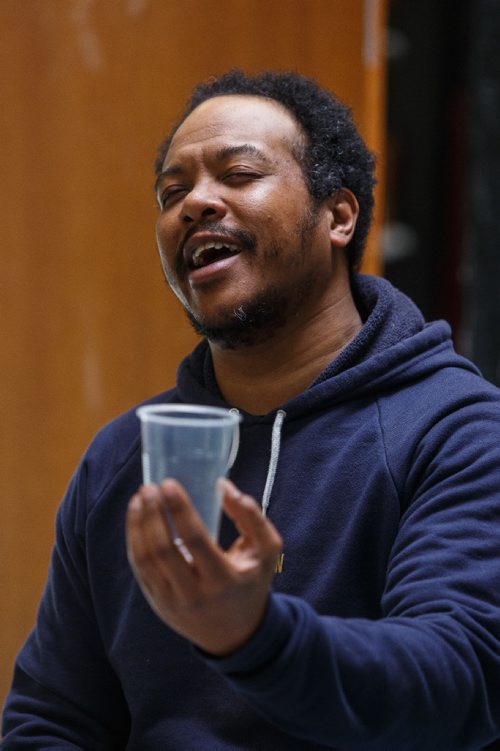 MIKE DEAL / WINNIPEG FREE PRESS
Ray Strachan and the other cast members of the Whipping Man by Matthew Lopez rehearse Thursday afternoon at the PTE.
170427 - Thursday, April 27, 2017.