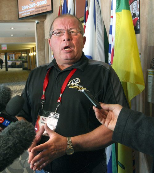 WAYNE GLOWACKI / WINNIPEG FREE PRESS

Barry Moroz, Chef de mission from Manitoba speaks to media Friday regarding the 2017 Canada Summer Games. Provincial and Territorial delegations from across Canada are in Winnipeg this week for the M2 conference. Jason Bell story  April 28 2017
