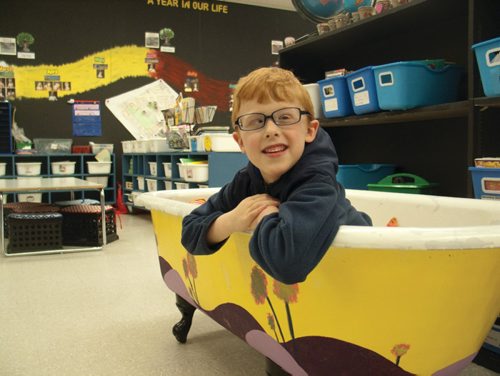 Canstar Community News Davin Bazylewski, a Grade 1 student at Bertrun E. Glavin School (116 Antrim Rd.), is legally blind. His family is raising money to get him special eVision glasses to help him see. (SHELDON BIRNIE/CANSTAR/THE HERALD)
