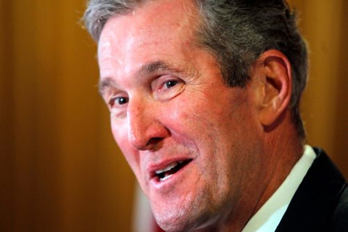 BORIS MINKEVICH / WINNIPEG FREE PRESS
Manitoba Premier Brian Pallister talks to the media after he gave the keynote address at a conference at the Fort Garry Hotel hosted by The Canadian Council for Public-Private Partnerships, (CCPPP) and The Winnipeg Chamber of Commerce. May 2, 2017